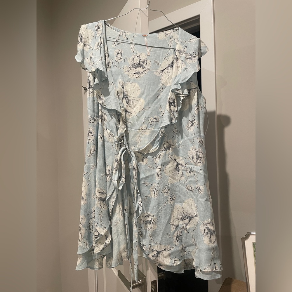 Free people light blue wrap dress